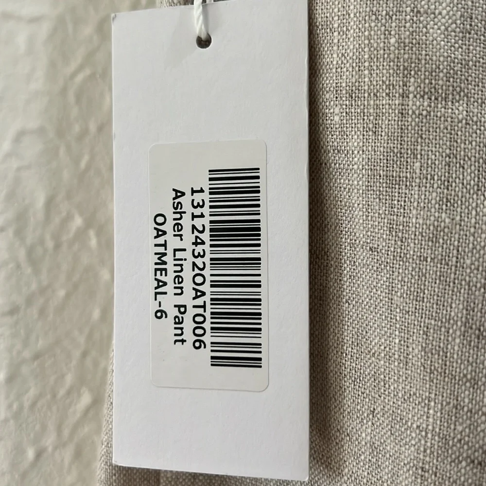 Reformation Asher linen pants wide leg chino oatmeal size 6 NWT